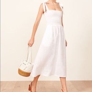 Reformation Canyon Dress White Linen